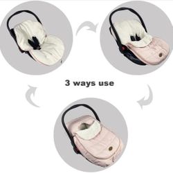 Pink Carseat/ Stroller Baby Infant Fleece Lined Zip Blanket Bag