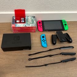Nintendo Switch Console With 9 Games & Accessories