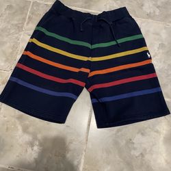 Polo Ralph Lauren Boy’s Striped Fleece Shorts SZ XL(18-20) Navy Colorful Preppy