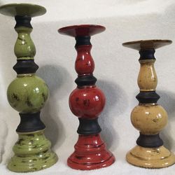 Ceramic Pillar Candle Holders