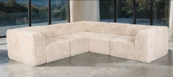 Brand New Beige Super Plush Compressed Foam Modular Design Sectional Sofa