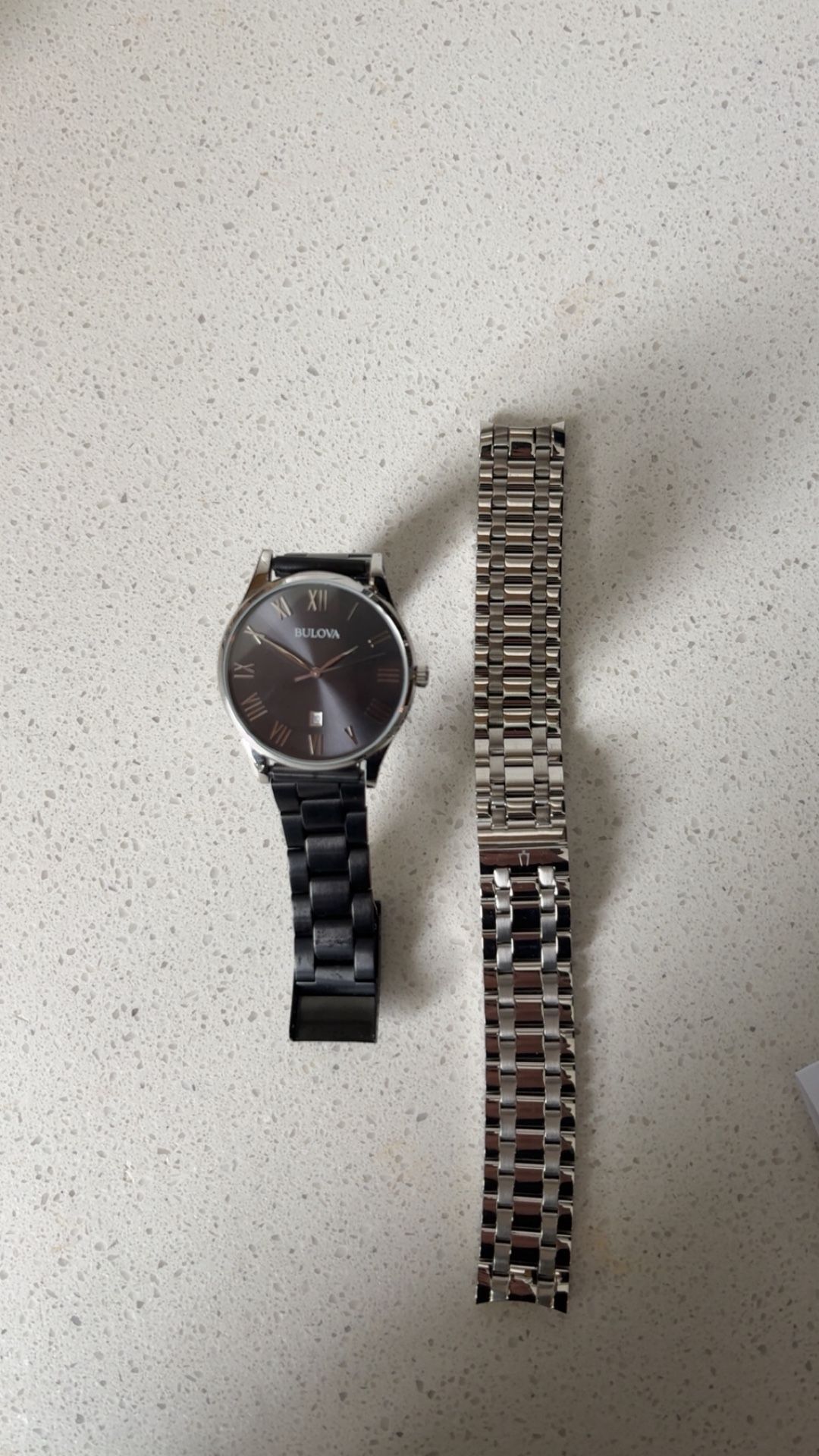 BULOVA black and silver watch