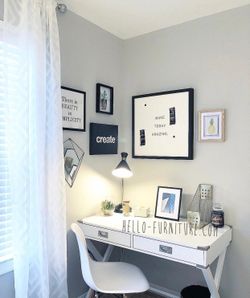 New Writing Desk Available in White, Gray and Black