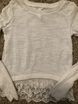 Girls 4-6 years H&M off white lace long sleeve sweater