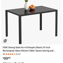 Glass dining table black