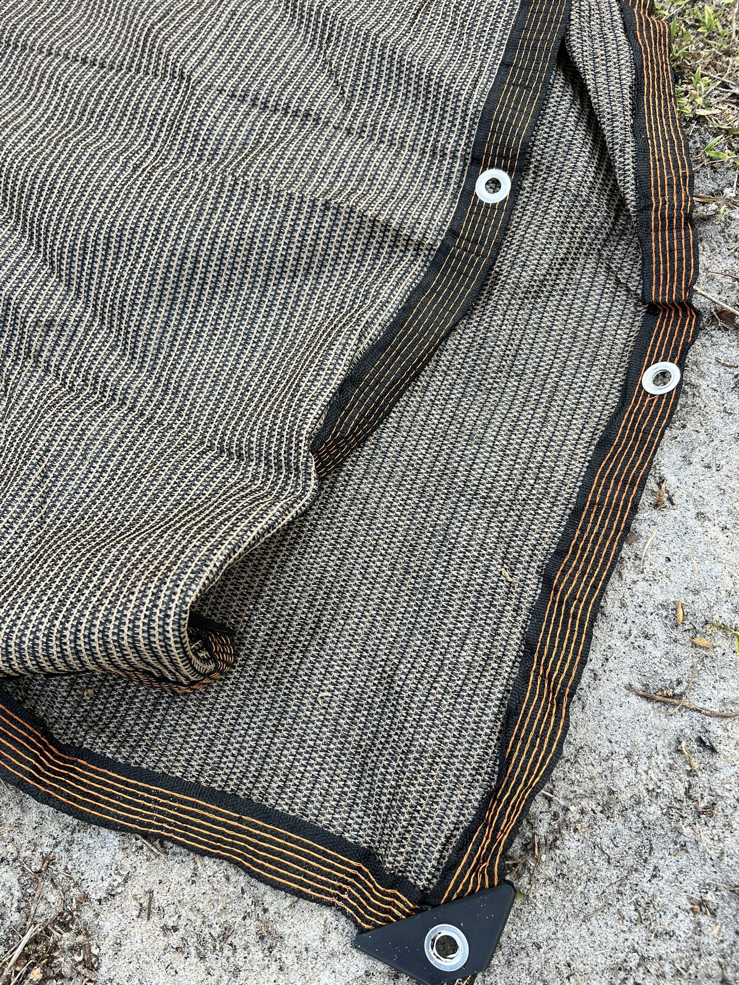 XL Brown Sun Shade Fabric w/ Metal Rings All 4 Sides