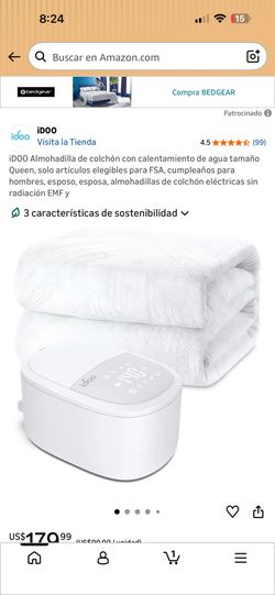Almuadilla de colchón con calentamiento de agua