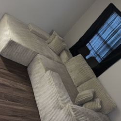 Crème Sectional Couch 2 Pieces 