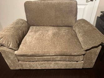 Oversized Accent Chair in Beige Chenille sofa
