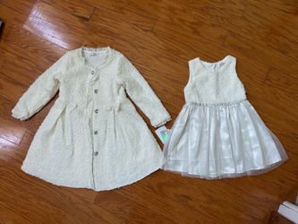 NWT Girls' Ivory Sparkle Dress & Coat Set size 3T