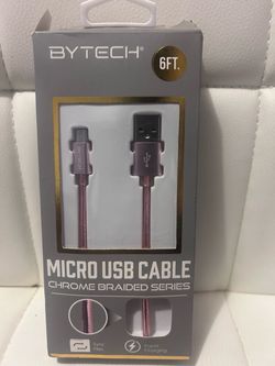 Bytech 6ft Braided Micro USB Cable