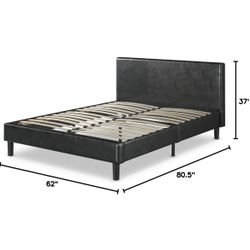 ZINUS Jade Faux Leather Upholstered Platform Bed Frame, Mattress Foundation with Wood Slat Support