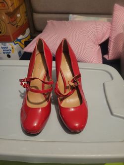 Calvin Klein Red Patent Leather Heels