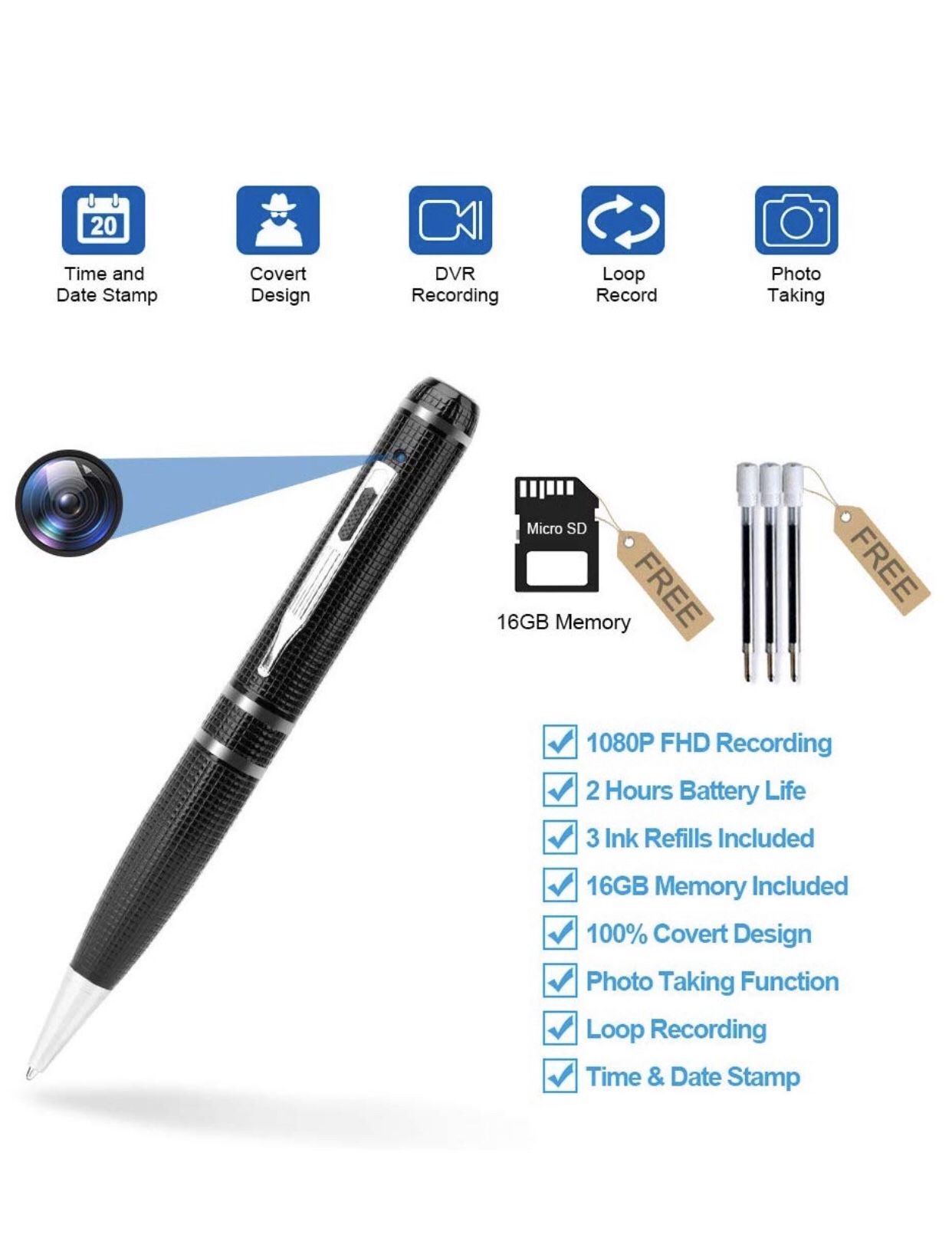 Hidden Spy Camera and Recorder Pen