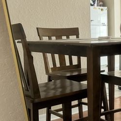 Square Wooden Table & Chairs