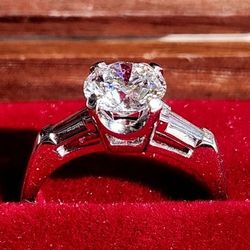 1.48CTW. Platinum Iridium Natural & IGI Certified Lab Created Diamond Engagement Ring ◇ Size: 6.0