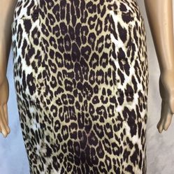 Elie Tahari Brown Ivory Leopard Print