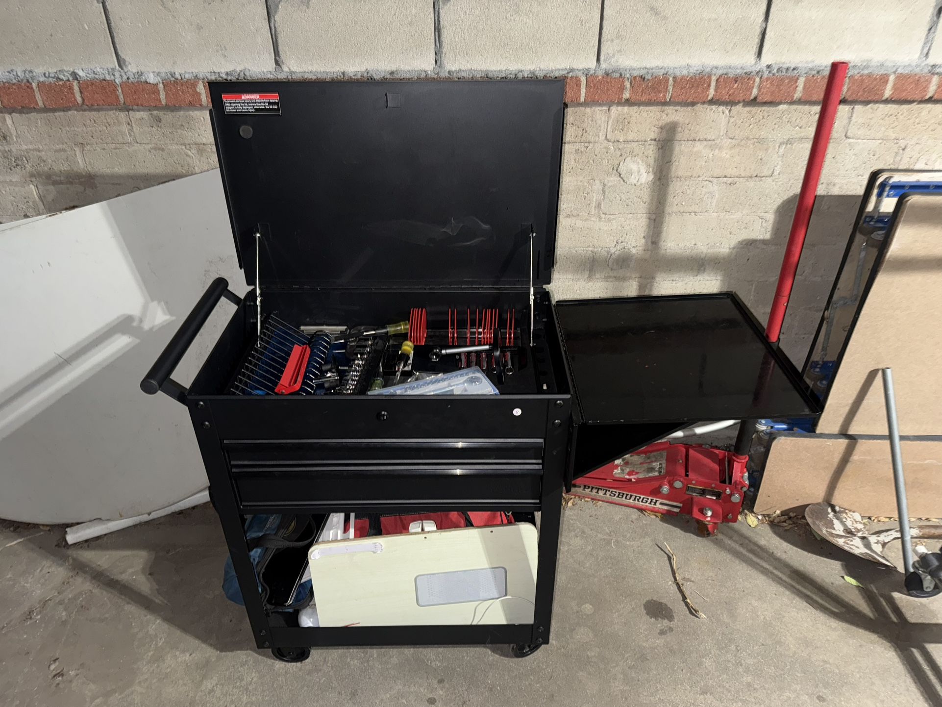 Hyper Tough Roll Cart With Side Tray