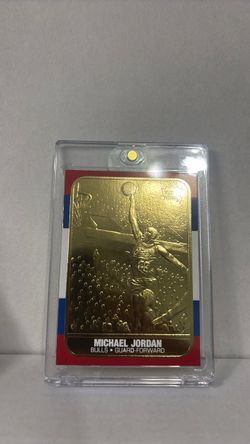 Michael Jordan Fleer Gold Card in Case