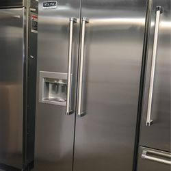 Viking 42”Wide Built In Stainless Steel Side By Side Refrigerator 