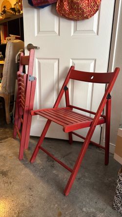Two Red Folding Chairs - FREE