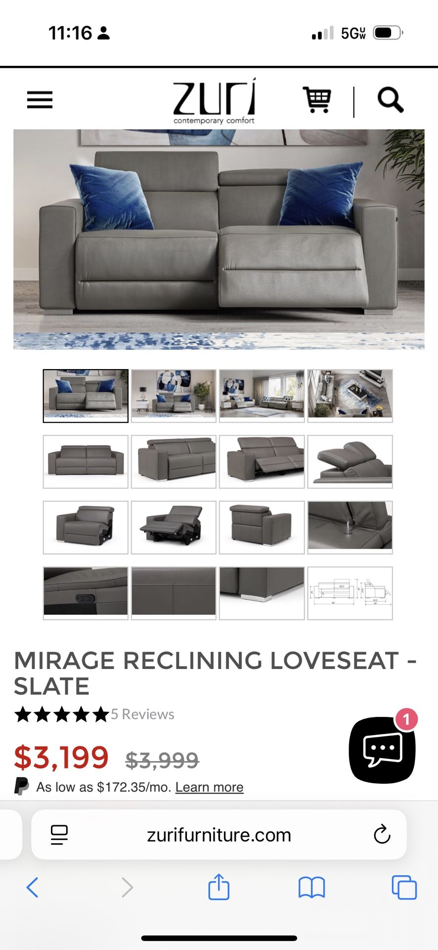Zuri Double Recliner 