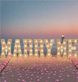 Marry Me Marquee Letter Light Set