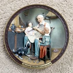 Vintage 1993 Norman Rockwell Centennial THE TOY MAKER 3D Plate - Limited Edition