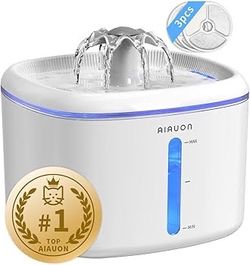 Pet Water Fountain,84oz/2.5L Ultra Quiet Upgraded Automatic Pet Water Dispenser with 3 Replaceable Filters, Indoor Cat & Dog Drinking Bowl +3 Filters)