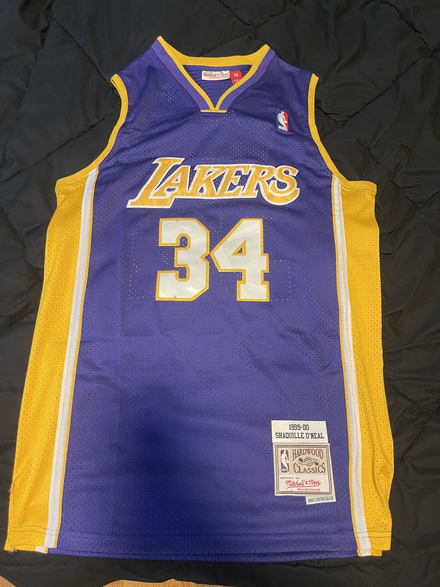 Los Angeles Lakers #34 Shaquille O'neal Blue Swingman Throwback Jersey