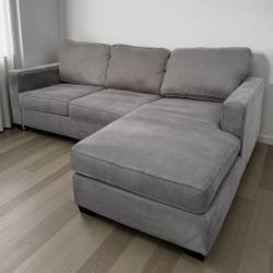 GREY SECTIONAL COUCH SOFA 