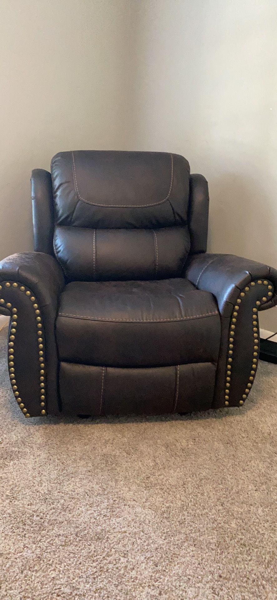 New recliner dark brown