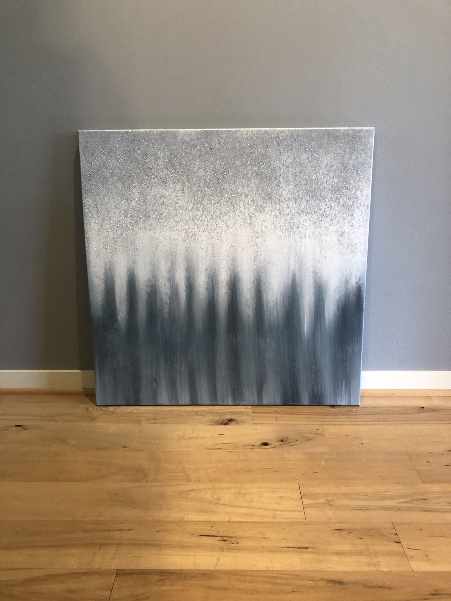 Grey, blue, white oil painting pick up only
