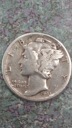 1943 Mercury Dime Silver Circulated 10 Cents WWII era 90%