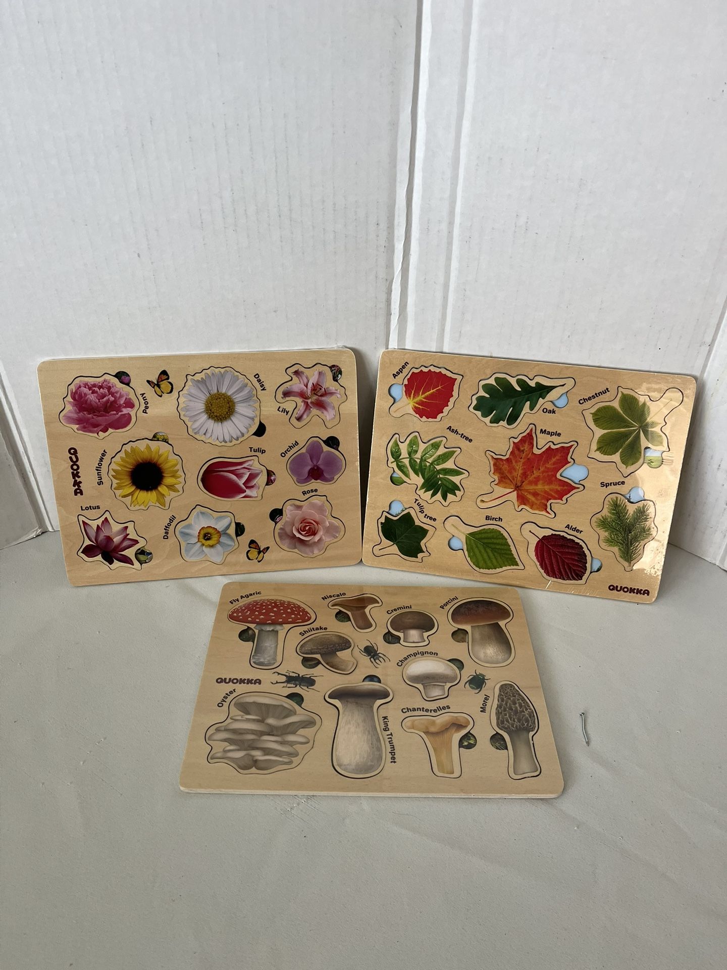 3 New QUOKKA Wooden Puzzle Set for Toddlers