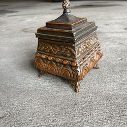 Antique Metal Jewelry Box