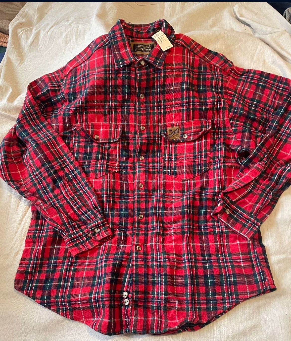 New W/Tag, Eddie Bauer Men's Flannel, Size XL