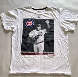 Anthony Rizzo Chicago Cubs Majestic T-Shirt Men’s Large White Graphic Tee