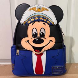 Disney D23 Expo Exclusive Loungefly Pilot Mickey Rare Backpack Airlines Bag NWT