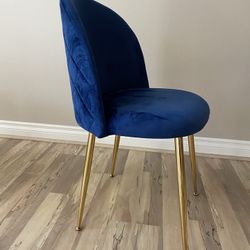 Blue Velvet Dining Chair Set (6)