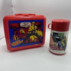 Vintage Plastic Lunchbox Dick Tracy With Thermos 