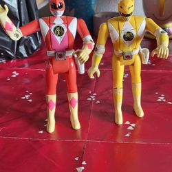 1993 Power Rangers Auto Morphin Kimberly Pink Mmpr Bandai Flip Head yellow
