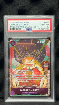 Monkey D Luffy Bandai Card Fest 25-26 OP07-073 - PSA 10