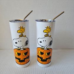 Peanuts Stainless Steel Halloween Tumblers NEW
