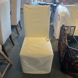Chair: RH Slip Covered Vanity Chair With Casters SKU XWNC5Q