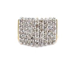 10Kt Yellow Gold Diamond Cluster Ring 6.30g 1CTW Size 7.5 2292