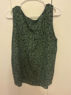 ZAC & RACHEL Super silky, layered Green Floral Sleeveless Blouse XL