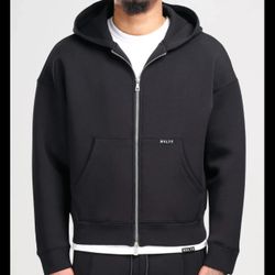 NVLTY BLACK Scuba Structured Zip Hoodie Zipper Jacket Size L Large