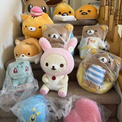 Pokemon, Rilakkuma, Gudetama, Other Cute Plushies