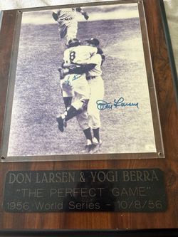 DON LARSEN AND YOGI BERRA THE FAMOUS PERFECT GAME autographed by both. 10/8/56